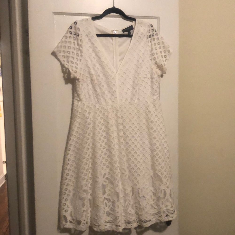 Lane Bryant White Lace Sleeve Dress